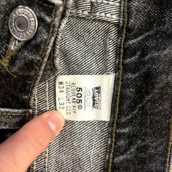 Vintage Orange Tab Levi's 505 (40505-0255) Yarn Dyed Size 34x32 Made in USA - Picture 4 of 5